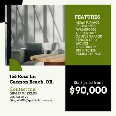 Instagram Post Generator with a Home's Features for a Real Estate Agency