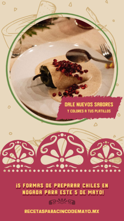 Colorful Instagram Story Template Featuring Recipe Ideas for Cinco de Mayo
