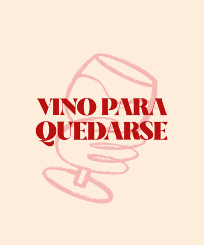 Illustrated T-Shirt Design Template Featuring a Wine Theme 
