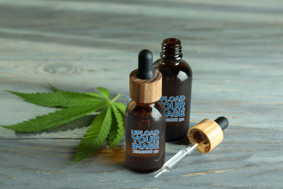 Mockup of a Dropper Bottle for CBD Oil