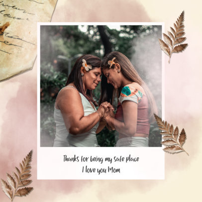Mother's Day-Themed Instagram Post Generator Featuring a Polaroid Frame Aesthetic 4557a