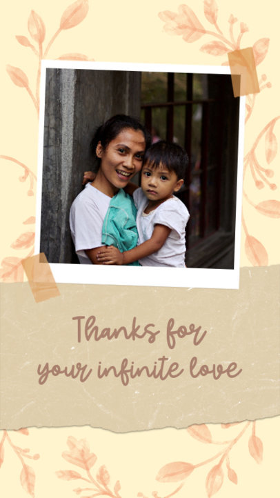 Instagram Story Template Featuring a Botanical Watercolor Background and a Mother’s Day Quote 4560a