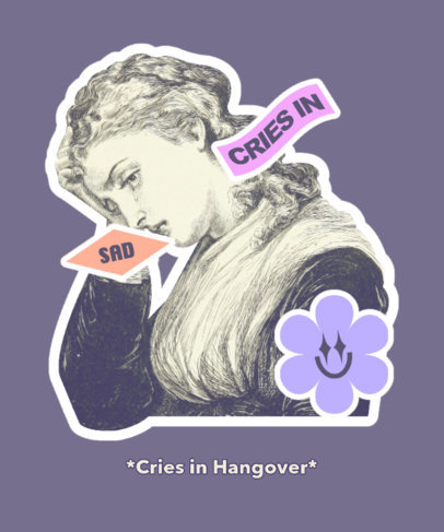 Funny T-Shirt Design Maker Featuring Stickers Referencing the Cries-in-Meme