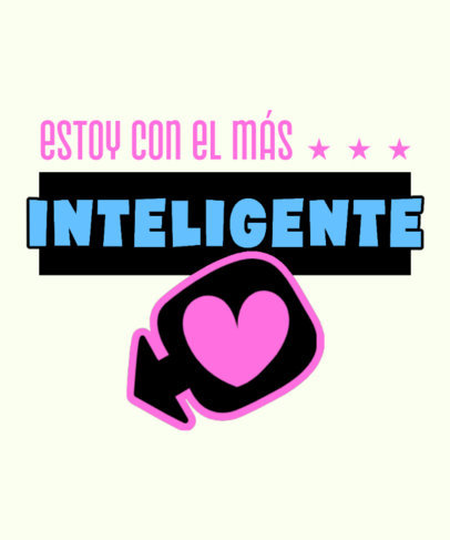 Cute T-Shirt Design Template Featuring a Heart Graphic Sticker