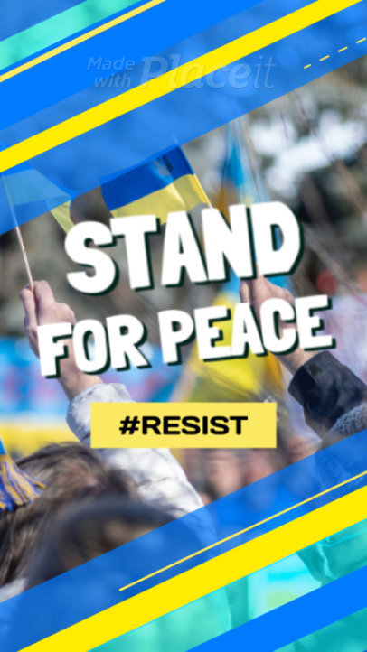 Peace-Themed Instagram Story Video Maker with Ukraine Flag's Colors