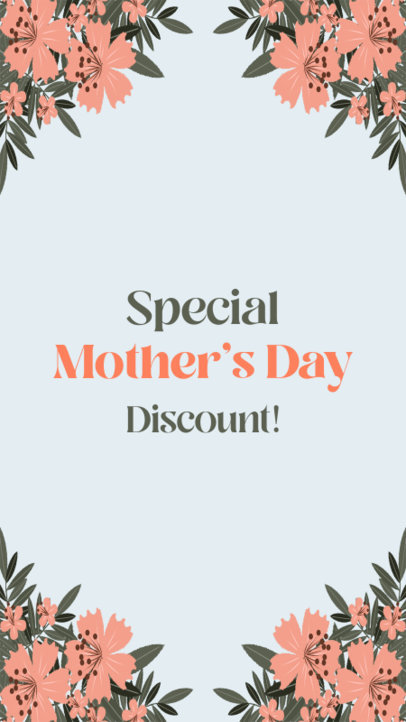 Instagram Story Design Maker with Illustrated Flowers for a Mother's Day Discount