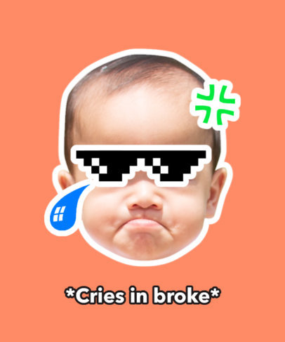Meme T-Shirt Design Creator with a Graphic of a Crying Kid