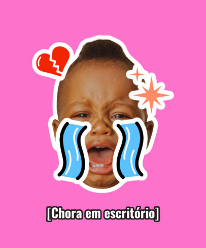 Funny T-Shirt Design Template with a Graphic Inspired by the Cries In Meme