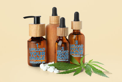 Dropper and Amber Bottle Mockup for Medicinal Marijuana