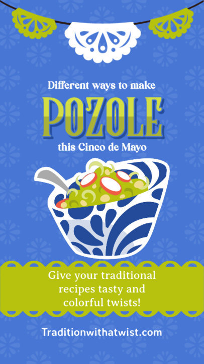 Cinco de Mayo-Themed Instagram Story Creator Featuring Illustrations of Mexican Food