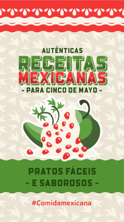 Facebook Story Maker With a Cinco de Mayo Theme and Mexican Food Illustrations