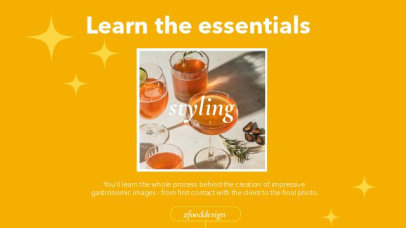 Intro Video Maker with Animated Sparkles for Food Styling Tips