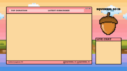 Twitch Overlay Template Featuring an Acorn Graphic with an 8-bit Aesthetic 4423m 4586