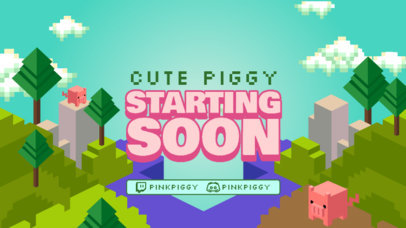 Twitch Screen Generator Featuring a Minecraft-Inspired Landscape in the Background