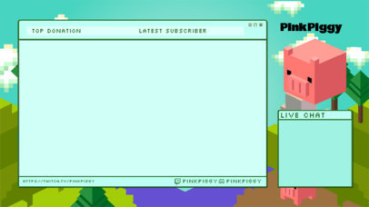 Twitch Overlay Design Maker Featuring a Minecraft-Inspired Pig Graphic 4423j 4586