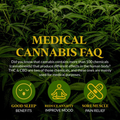 Instagram Post Maker Featuring an Infographic Layout and a Medical Cannabis Theme