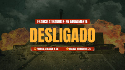 Twitch Offline Banner Template Featuring Backgrounds With a Call of Duty-Inspired Aesthetic