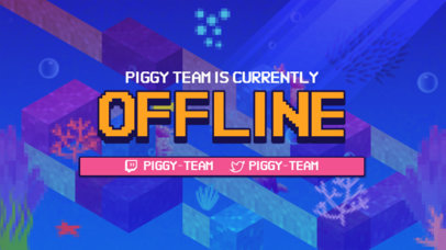 Minecraft-Inspired Twitch Offline Banner Generator Featuring an Underwater World