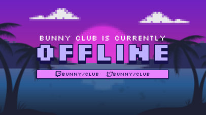 Twitch Offline Banner Generator With a Pixel Art Style and a Beach Illustration