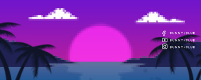 Twitch Profile Banner Creator Featuring a Beach Landscape With a Pixel Art Aesthetic