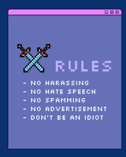 Twitch Rule Panel Generator Featuring Two 8-Bit Swords 4480n-4585