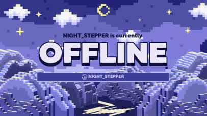 Twitch Offline Banner Maker Featuring a Minecraft-Inspired Landscape