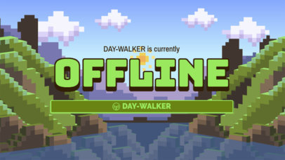 Twitch Offline Banner Maker Featuring an 8-Bit Aesthetic and a Landscape