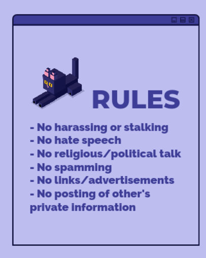 Twitch Rule Panel Maker Featuring a Minecraft-Inspired Cat Graphic 4480i-4585