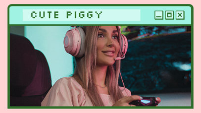 Twitch Webcam Frame Design Template Featuring an 8-bit-Style Tab 4423j 4586