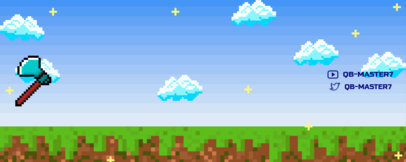 Twitch Profile Banner Generator With a Minecraft-Inspired Theme Featuring Pixel Art Clouds
