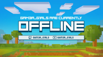 Offline Banner Creator for Twitch Featuring Tree Graphics Inspired by Minecraft