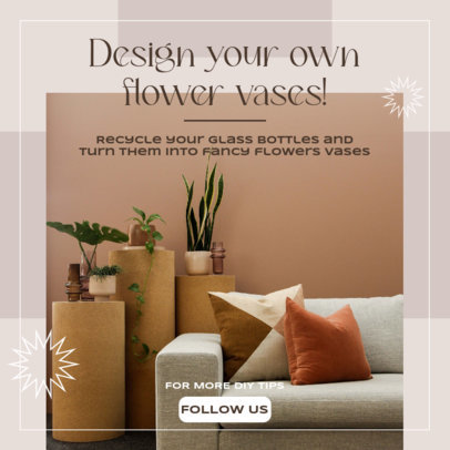 Instagram Post Template Featuring DIY Home Decor Ideas