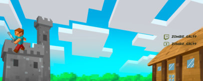 Twitch Profile Banner Maker Featuring a Castle and a Minecraft-Inspired Character