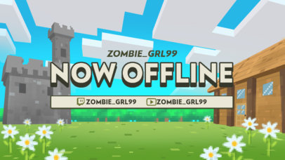 Offline Banner Maker for Twitch Featuring a Castle Graphic Inspired by Minecraft