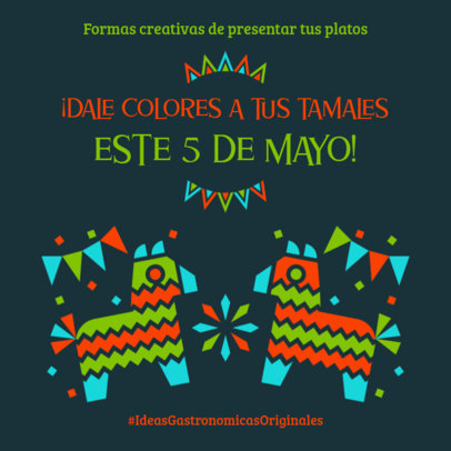 Instagram Post Generator Featuring Colorful Party Graphics for Cinco de Mayo