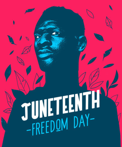 T-Shirt Design Maker With a Juneteenth Theme and a Portrait of a Proud Man