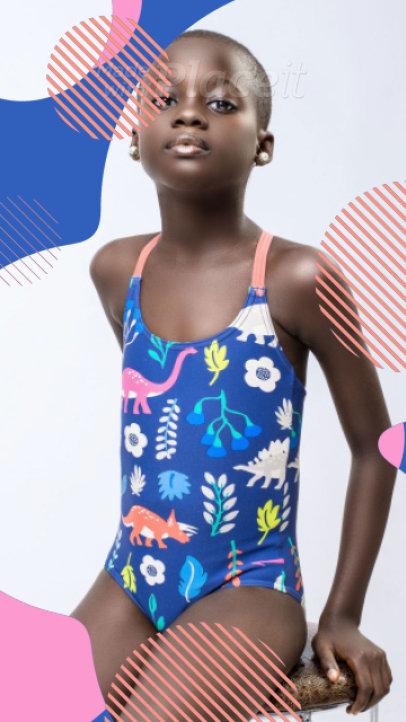 Instagram Story Video Maker Featuring a Summer Sale for a Kids Apparel Store