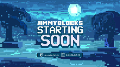 Twitch Screen Creator Featuring an 8-bit Background for an Upcoming Stream