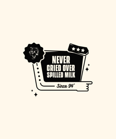 T-Shirt Design Template Featuring Retro Cartoon Graphics