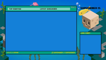 Twitch Overlay Maker Featuring a Fish Illustration Inspired by Minecraft 4423o 4586