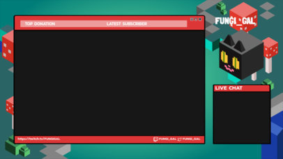 Twitch Overlay Design Creator Featuring an Isometric-Style Cat Graphic Inspired by Minecraft 4423q 4586
