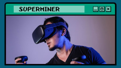 Twitch Webcam Frame Generator Featuring a Computer Tab with Retro Typeface 4423o 4586