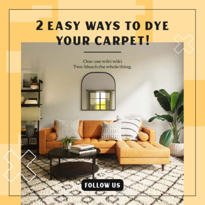 Instagram Post Creator Featuring Ideas to Dye Home Carpets 5096c