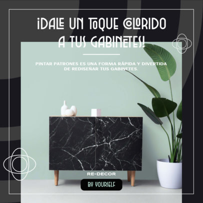 Instagram Post Template with Home Cabinet Decoration Tips 5096d