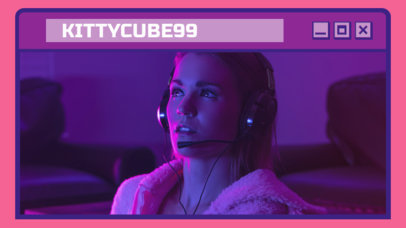 Twitch Webcam Frame Design Template with an 8-bit-Style Computer Tab 4423n 4586