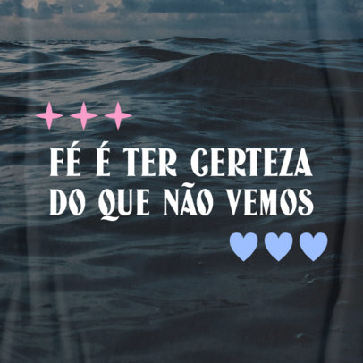 Instagram Post Template for a Faith Quote with Heart Icons 