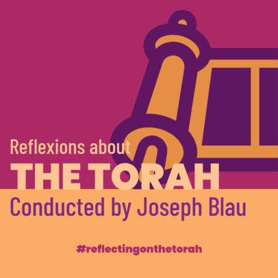 Judaism-Themed Podcast Cover Maker with a Torah Illustration 5095b