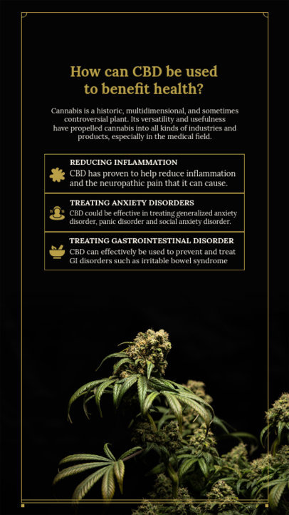 Instagram Story Template to Share Information About Cannabis Benefits