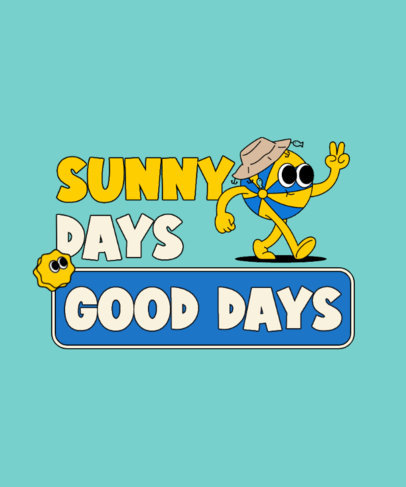 T-Shirt Design Generator Featuring a Retro Beach Ball Cartoon Illustration