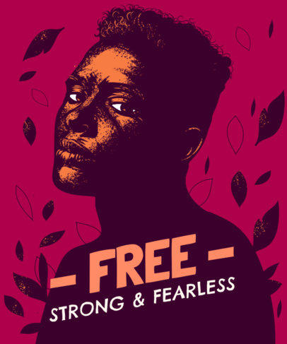 Juneteenth-Themed T-Shirt Design Generator With a Freedom Message and a Man’s Portrait